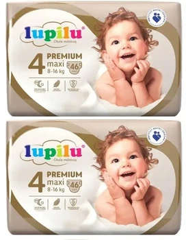 Підгузки памперси Lupilu Premium Розмір 4 (8-16 кг) 92 шт набір 2 упаковки по 46 шт