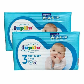Підгузки памперси Lupilu Soft & Dry Розмір 3 (4- 9 кг) 108 шт набір 2 упаковки по 54 шт