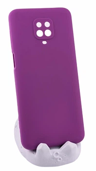 Чехол Silicone Cover для Xiaomi Redmi Note 9 Pro бампер с микрофиброй фиолетовый
