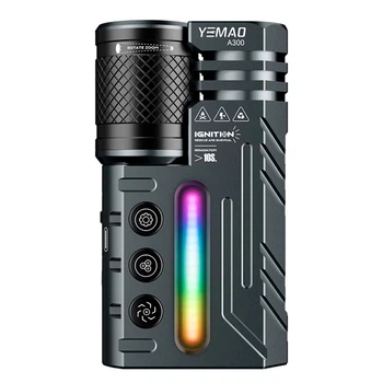 Ліхтар ручний YEMAO YM-A300, SFT12R+3x3535+RGB, Li-Ion акумулятор, ЗП Type-C, zoom