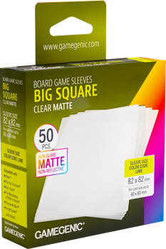 Набір чохлів для карт Gamegenic Board Game Sleeves - Big Square 82 x 82 мм 50 шт Clear Matte (4251715419960)