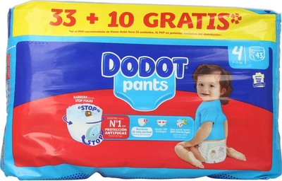 Підгузки-трусики Dodot Pants Розмір 4 9-15 кг 43 шт (8006530120579)