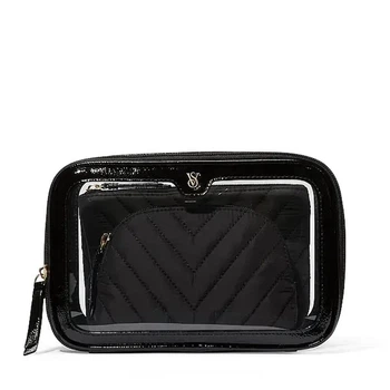 Косметичка 3в1 Черная Victoria`s Secret 3-Piece Makeup Bag Black