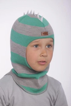 Зимова шапка шолом Beezy для хлопчиків Діно 1615-43-23 р. 2 (50-53 см)