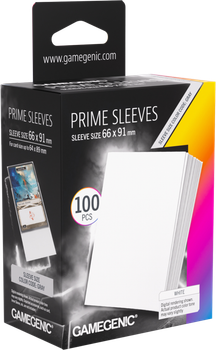 Набір чохлів для карт Gamegenic Prime  Sleeves 66 x 91 мм 100 шт White (4251715419410)