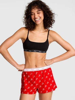 Пижамные шорты женские хлопковые больших размеров Victoria's Secret 341011414 2XL Красные (1160019593)