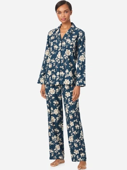 Пижама (рубашка + штаны) женская больших размеров хлопковая Ralph Lauren 710229591 XL Синяя (1160108523)