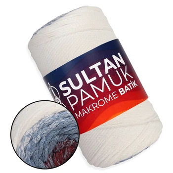 Пряжа Sultan Pamuk Makrome Batik, №206, хлопковый шнур для вязания сумок и макраме, 250 г/225 м, 80% хлопок/ 20% полиэстер