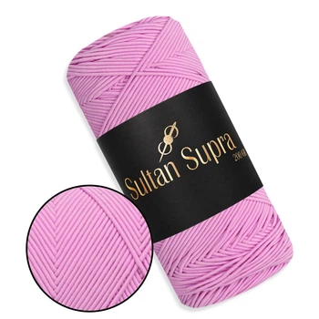 Пряжа Sultan Supra, Розовый №3241, шнур для вязания сумок и шляп - 200 г / 200 м, 80% полиэстер / 20% хлопок