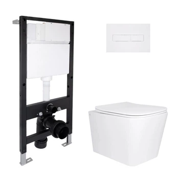 Комплект инсталляции Qtap Standard с подвесным безободковым унитазом Tern Ultra Quiet, технологией смыва Tornado 3 и линейной