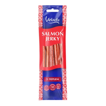 Палички з лосося сушені з перцем Salmon Jerky TM Veladis, 40 г