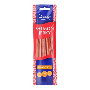 Палички з лосося сушені підкопчені Salmon Jerky TM Veladis, 40 г