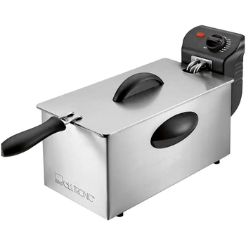 Фритюрница масляная 3 литра 2000 Вт для кухни нержавеющая сталь Clatronic