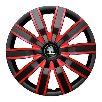 Колпаки Jawoplast Volare Duo Black-Red R15 Skoda (Комплект 4 шт.)