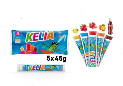 Сік для замороження Kelia Ice Pops. Лід Damel. кола, апельсин, полуниця та лимон, 45мл.15 шт