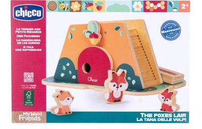 Іграшка Chicco My Wood Friends Дерев'яна гойдалка лисичок з фігурками (8058664177783)