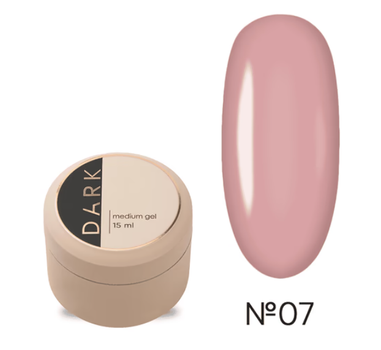 Гель для укрепления ногтей Dark Medium Gel No07 персиковый нюд 15 мл