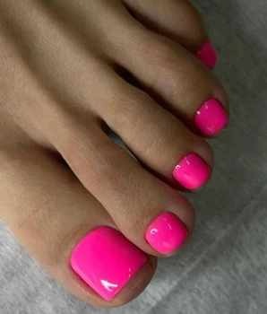 Накладные ногти для ног Nail розовый неон, 24 шт