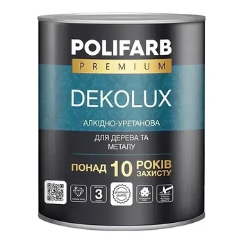 Емаль Polifarb Dekolux біла 0.7 кг Білий