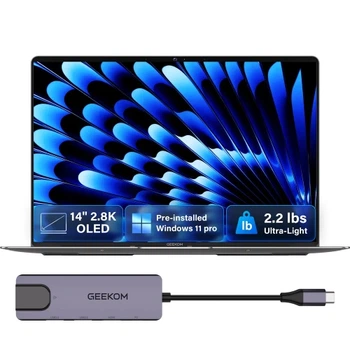 Ноутбук GEEKOM GeekBook X14 Pro, Grey, 14", OLED, U9 185H, 32Gb LPDDR5, 2Tb SSD, Arc, Win11P