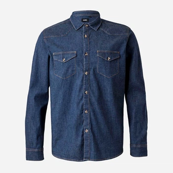 Рубашка джинсовая мужская Velilla 405006S_63 L Blue Denim (8434455553644)