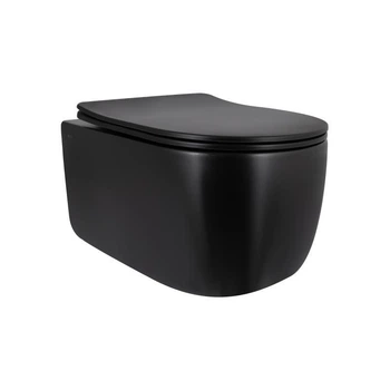 Унітаз підвісний Qtap Taurus Ultra Quiet 515×360×350 мм, Matt Black, з сидінням Slim Duroplast / Soft-close / Quick Release