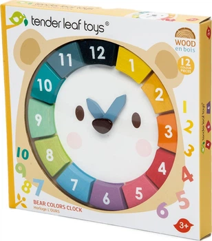 Дерев'яний навчальний годинник Tender Leaf Toys Ведмедик (191856084082)
