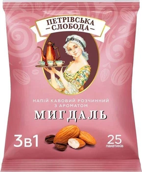 Кавовий напій кава розчинна "Петрівська Слобода" Мигдаль 3 в 1 25 саше по 18 г х 20 пачок