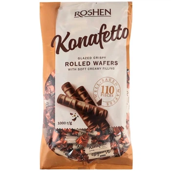 Вафельні глазуровані трубочки Roshen Konafetto Blanc 1 кг