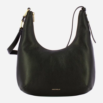 Torebka hobo damska ze skóry naturalnej Coccinelle Sagitta E1F4A130180 001 Czarna (800070357683)
