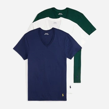 Набор футболок нательных мужских хлопковых Ralph Lauren 86126336 L 5 шт Синий/Белый/Зеленый (1159986537)