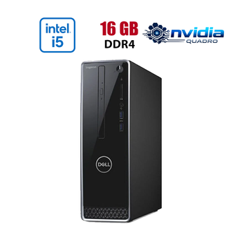 Компьютер Dell Inspiron 3470 SFF / Intel Core i5-9400 (6 ядер по 2.9 - 4.1 GHz) / 16 GB DDR4 / 256 GB SSD M.2 / nVidia Quadro P600, 2 GB GDDR5, 128-bit / Win 10 Home б/у