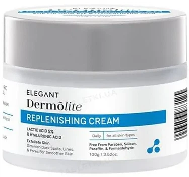 Крем восстанавливающий с молочной и гиалуроновой кислотой с мочевиной Elegant Dermolite 100 г