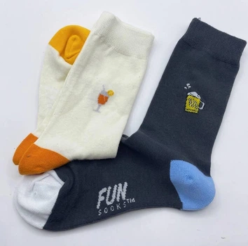 Набір шкарпеток чоловічих 2 пари FUN Socks 36-40 Бежевий Синій