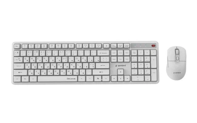 Комплект (клавиатура + мышь) Gembird KBS-WMS-01-W-CYRL, белый