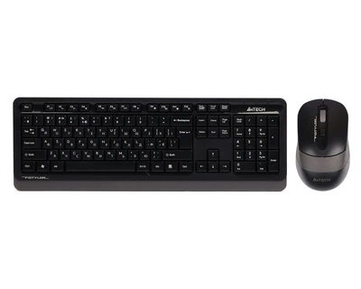 Комплект беспроводная клавиатура с мышью A4Tech Fstyler FG1010, черный+серый цвет