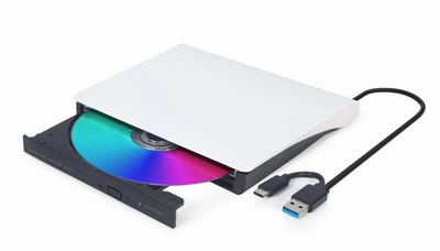 Зовнiшній DVD Gembird DVD-USB-03-BW, USB3.0, бiлий