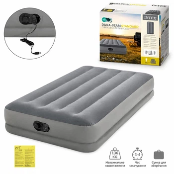 Кровать надувная Intex 64112 с электронассосом 191*99*30 см