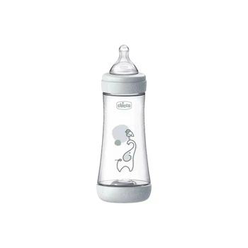 Пластиковая бутылочка Chicco Perfect 5, быстрый поток, 4м+, 300 мл, серая 20235.32.40