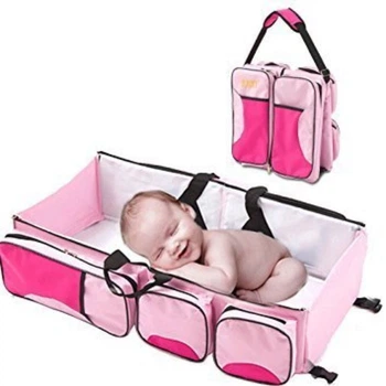 Сумка-ліжко Baby Room для новонароджених, дорожнє перенесення трансформер із розкладною люлькою 0-12 місяців, розовая