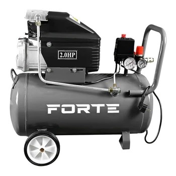 Компресор повітряний Forte FL-2T50N, 1500 Вт, 50 л, 8 бар, пересувний, для промислової і промислово-технологічної продукції, чорний