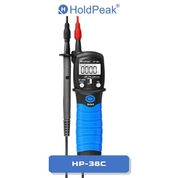 Мультиметр HoldPeak HP-38C тестер-індикатор напруги цифровий (6000 відліків 600В AC/DC 60МОм 100мФ IP64)