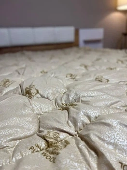Ковдра Pure Wool Casablank 100%вовна з хлопком 180х220см бежевий (volt56)