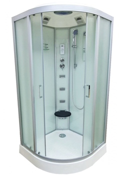 Душовий бокс VERONIS BN-5-80 XL 80×80×220 см, матове скло, матовий профіль, низький піддон, гідромасаж
