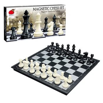 Настольная игра Магнитные шахматы 2410-B пластиковая 31,8х31,8 см черная/белая