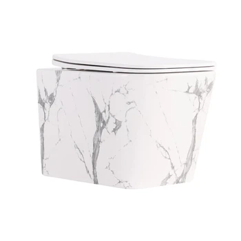 Унитаз подвесной Tern Ultra Quiet 490x365x325 мм керамика Marble с сиденьем Slim Duroplast