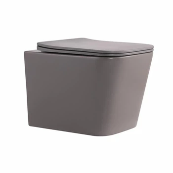 Унитаз подвесной Qtap Tern Ultra Quiet 520x345x325 мм дюропласт Stone grey Soft-close Quick Release