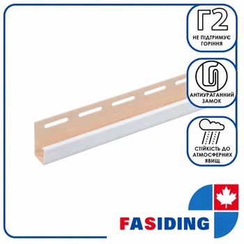Планка сайдинга ПВХ FaSiding J-trim Хлопок 3.66 м