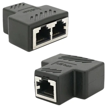 З'єднувач екранований RJ45 8P8C мама / 2x мама Q100