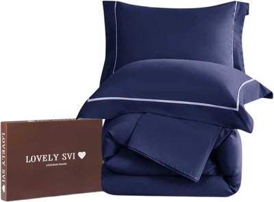 Комплект постельного белья Lovely Svi Евро 200х220 см сатин люкс Navy Blue (6900002603268)
